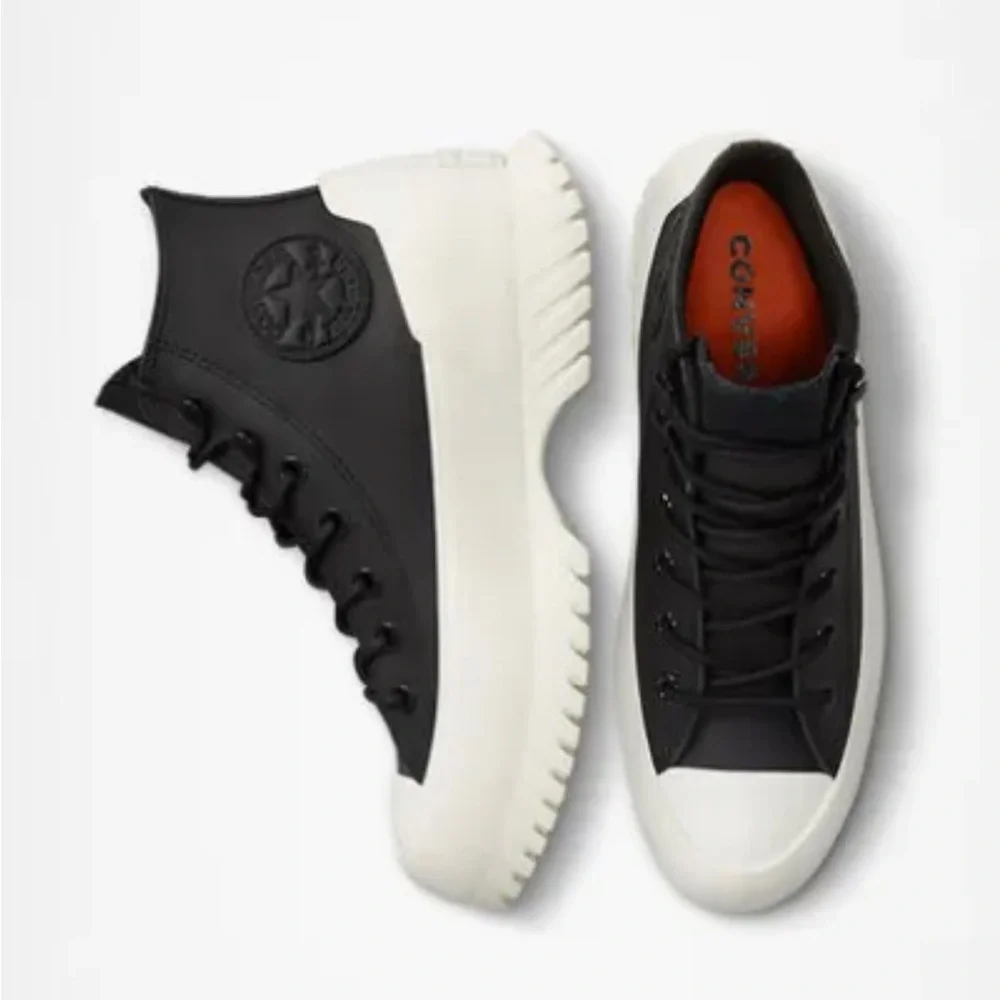 Converse Lugged Leather black & beige shoes sz m 9 w 10 NWT NIB NEW